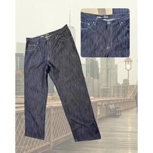 Vintage 90s Brooklyn Xpress BX 70 Baggy Raw Dark Wash Wide Leg Jeans 40x34